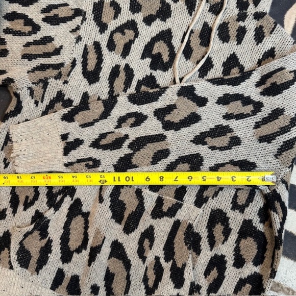 R13 Cashmere Hoodie Oversized Sweater Long Sleeve Leopard🌸 - Picture 13 of 16